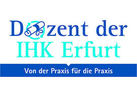 Logo der IHK Erfurt - Dort unterrichte ich Meister und Fachwirte im Qualitätsmanagement, Betriebs-. Produktions - und Montagetechnik