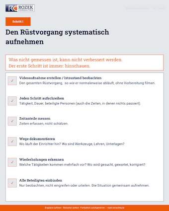 Checkliste Rüstvorgang aufnehmen — Rozek Consulting